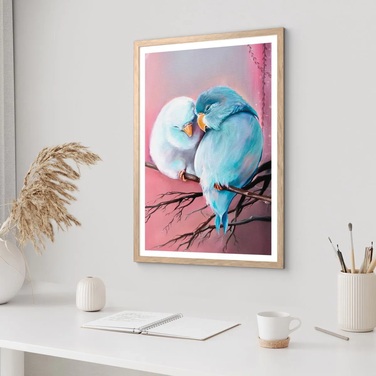Póster en marco roble claro - Qué añadir aquí... - 40x50 cm