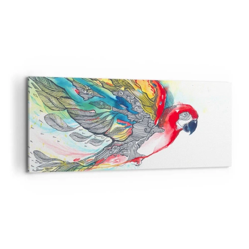 Cuadro sobre lienzo - Impresión de Imagen - Vivir con colorido - 100x40 cm