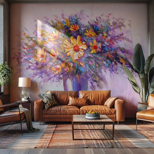 Fotomural Standard Eco - Huele dulce, parece dulce - Flores en un florero, Pedazo, Ramo de flores - 350x256 cm