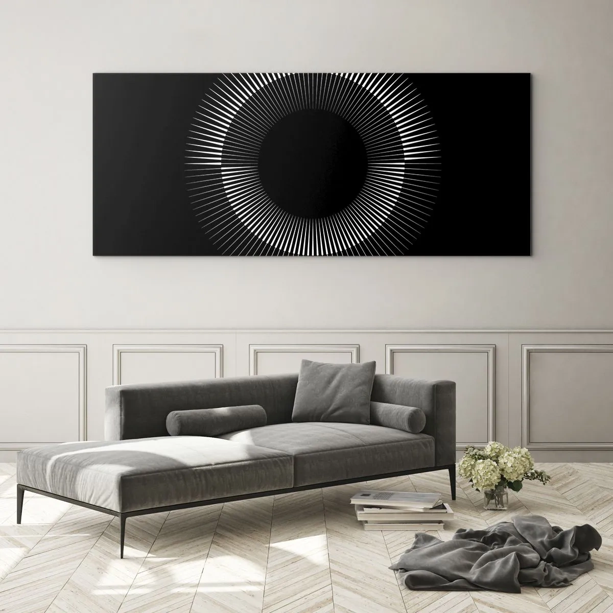 Cuadro sobre vidrio - Impresiones sobre Vidrio - Sol negro - 100x40 cm