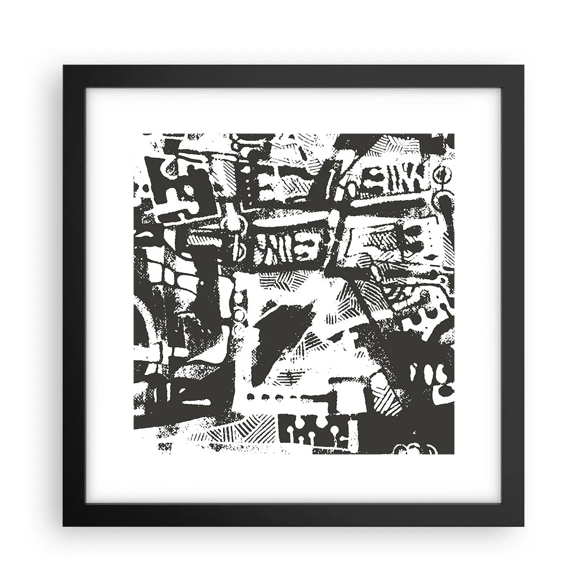 Póster en marco negro - ¿Orden o caos? - 30x30 cm