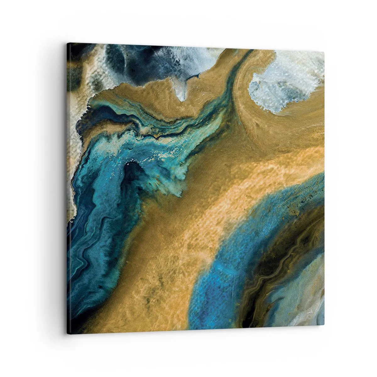 Cuadro sobre lienzo - Impresión de Imagen - Azul - amarillo - influencia mutua - 50x50 cm