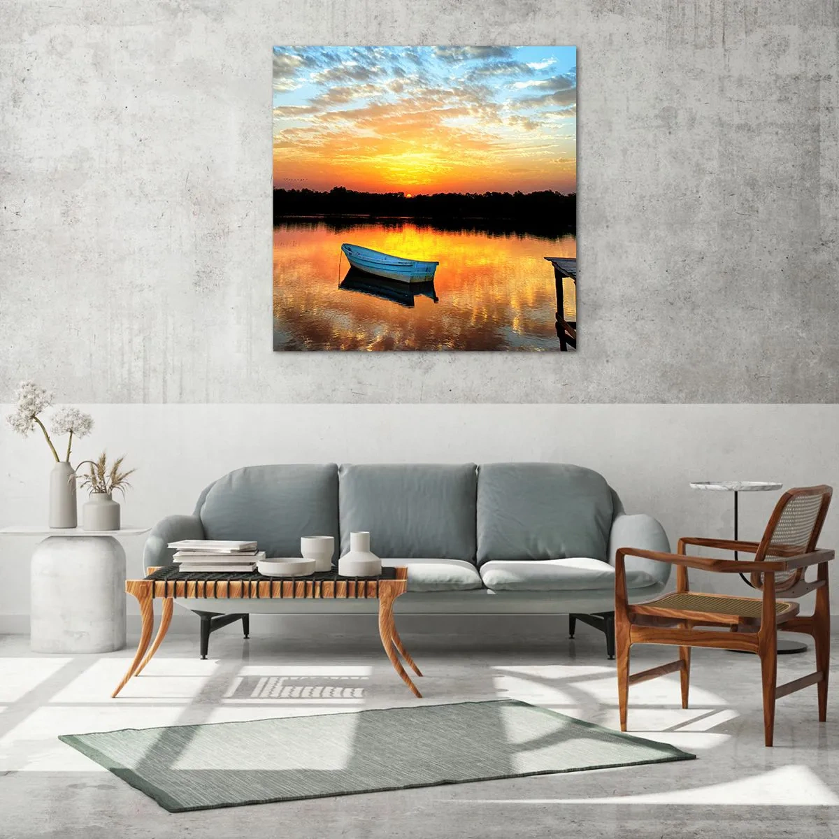 Cuadro sobre vidrio - Impresiones sobre Vidrio - Mirar, escuchar, meditar - 50x50 cm