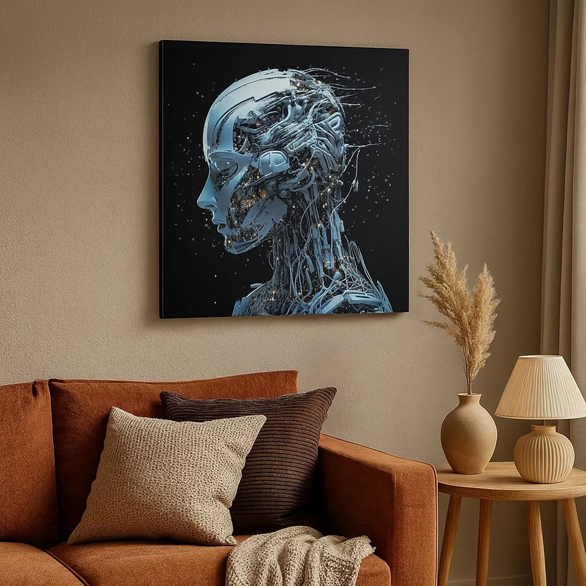 Cuadro sobre lienzo - Impresión de Imagen - La tecnología es una mujer - 30x30 cm