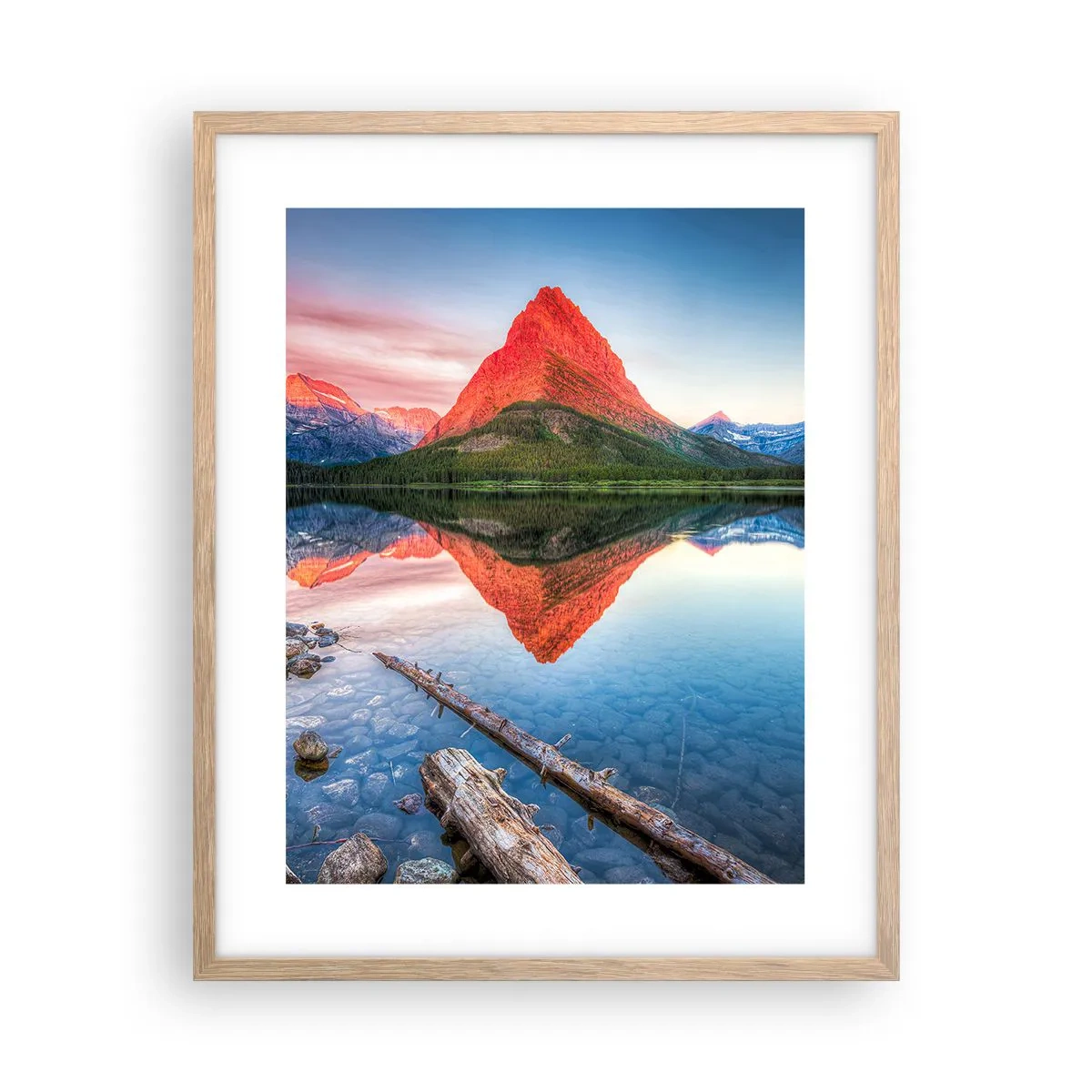 Póster en marco roble claro - Cálido y frío - 40x50 cm