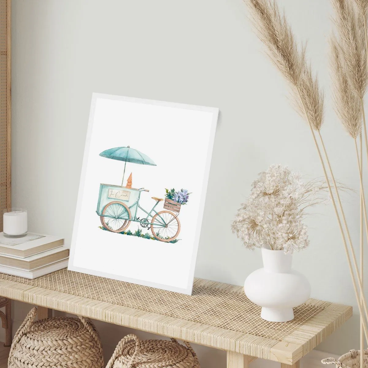 Póster en marco blanco - Dulce recuerdo del verano - 40x50 cm