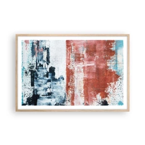 Póster en marco roble claro - Mitad abstracción, mitad abstracción - 91x61 cm