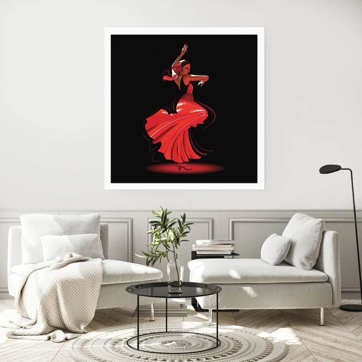 Póster - El espíritu ardiente del flamenco - 50x50 cm