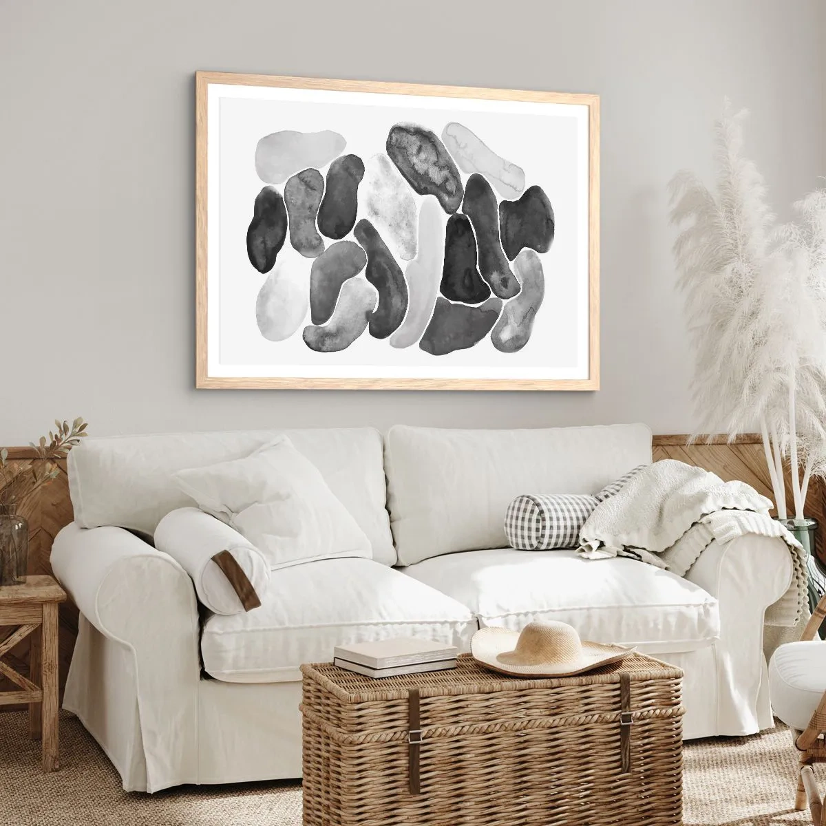 Póster en marco roble claro - Abstracción pétrea - 50x40 cm