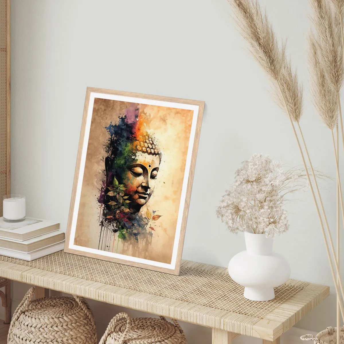 Póster en marco roble claro - Namaste - 40x50 cm