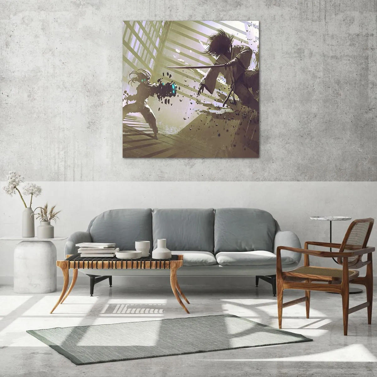 Cuadro sobre vidrio - Impresiones sobre Vidrio - Y puedes ser un samurai - 40x40 cm