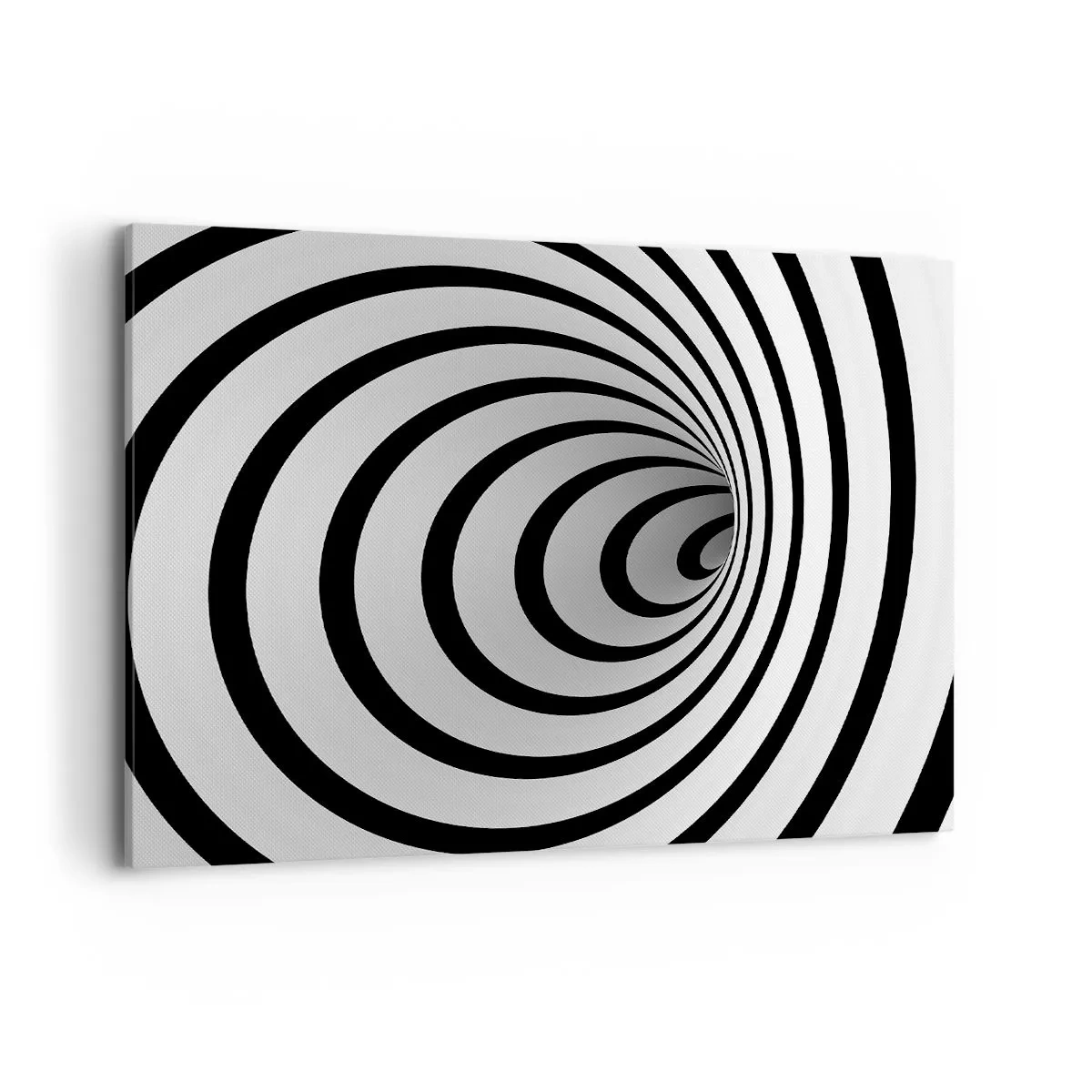 Cuadro sobre lienzo - Impresión de Imagen - Una espiral en blanco y negro que crea un efecto hipnótico. - 100x70cm - ¿Tampoco puedes resistirte? - Decoración de pared moderna para salón y dormitorio ARTTOR