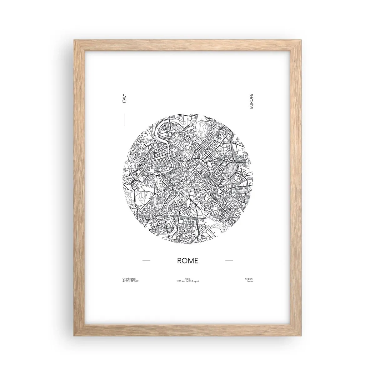 Póster en marco roble claro - Anatomía de Roma - 30x40 cm