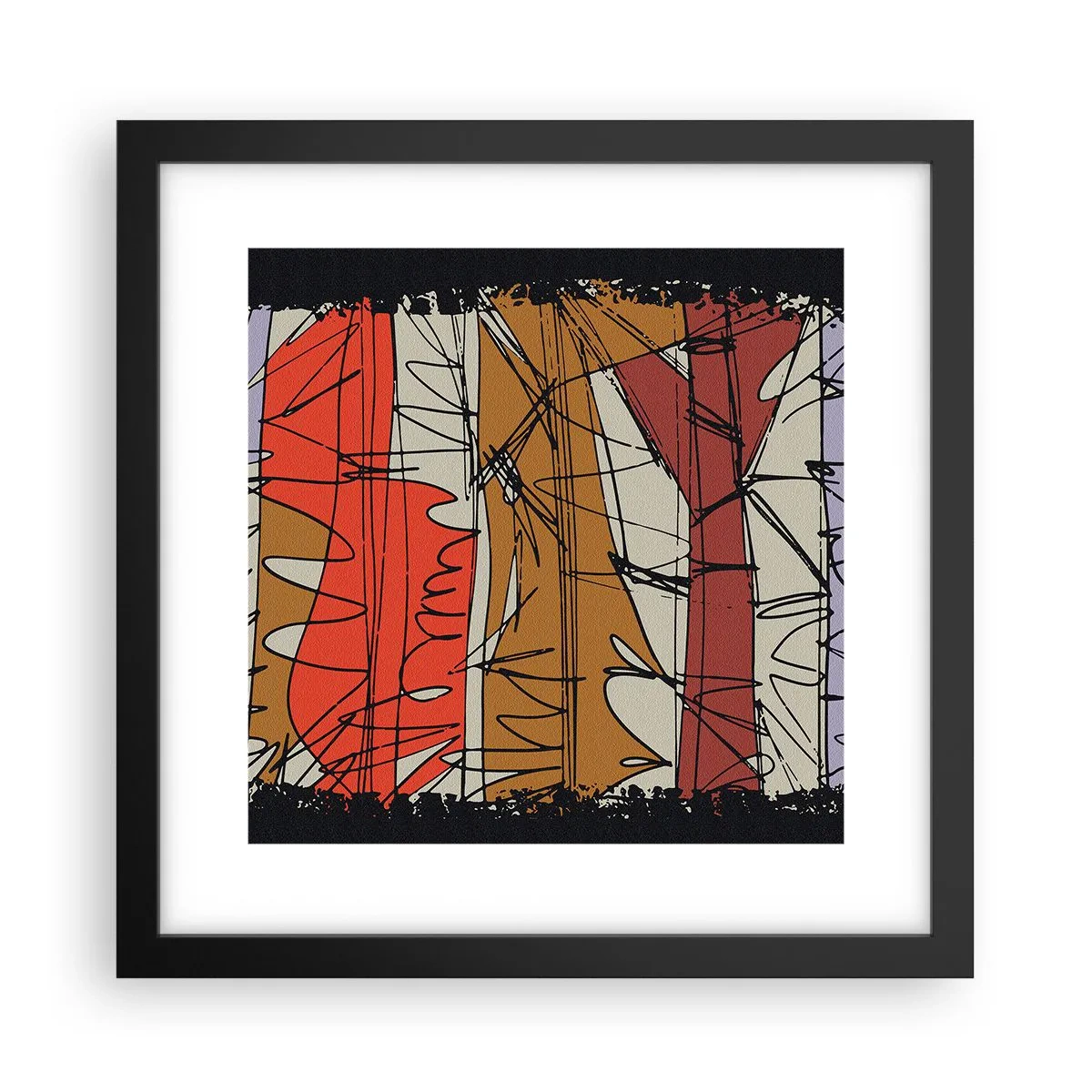 Póster en marco negro - Composición espontánea - 30x30 cm
