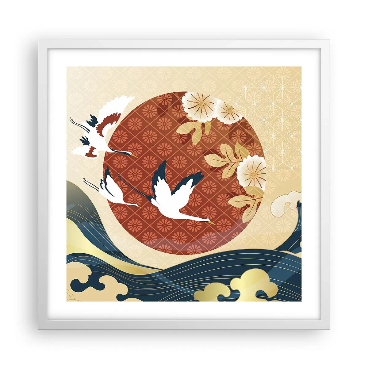 Póster en marco blanco - Un cuento de hadas japonés - 50x50 cm