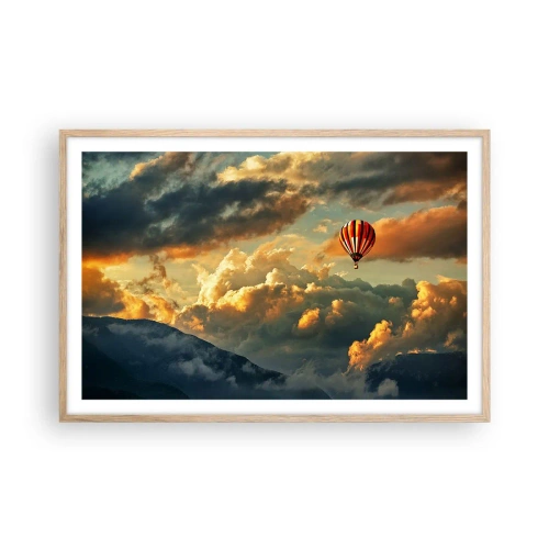 Póster en marco roble claro - Vuelo porque quiero - 91x61 cm