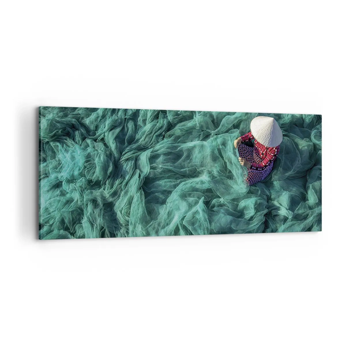 Cuadro sobre lienzo - Impresión de Imagen - En un mar de redes - 100x40 cm