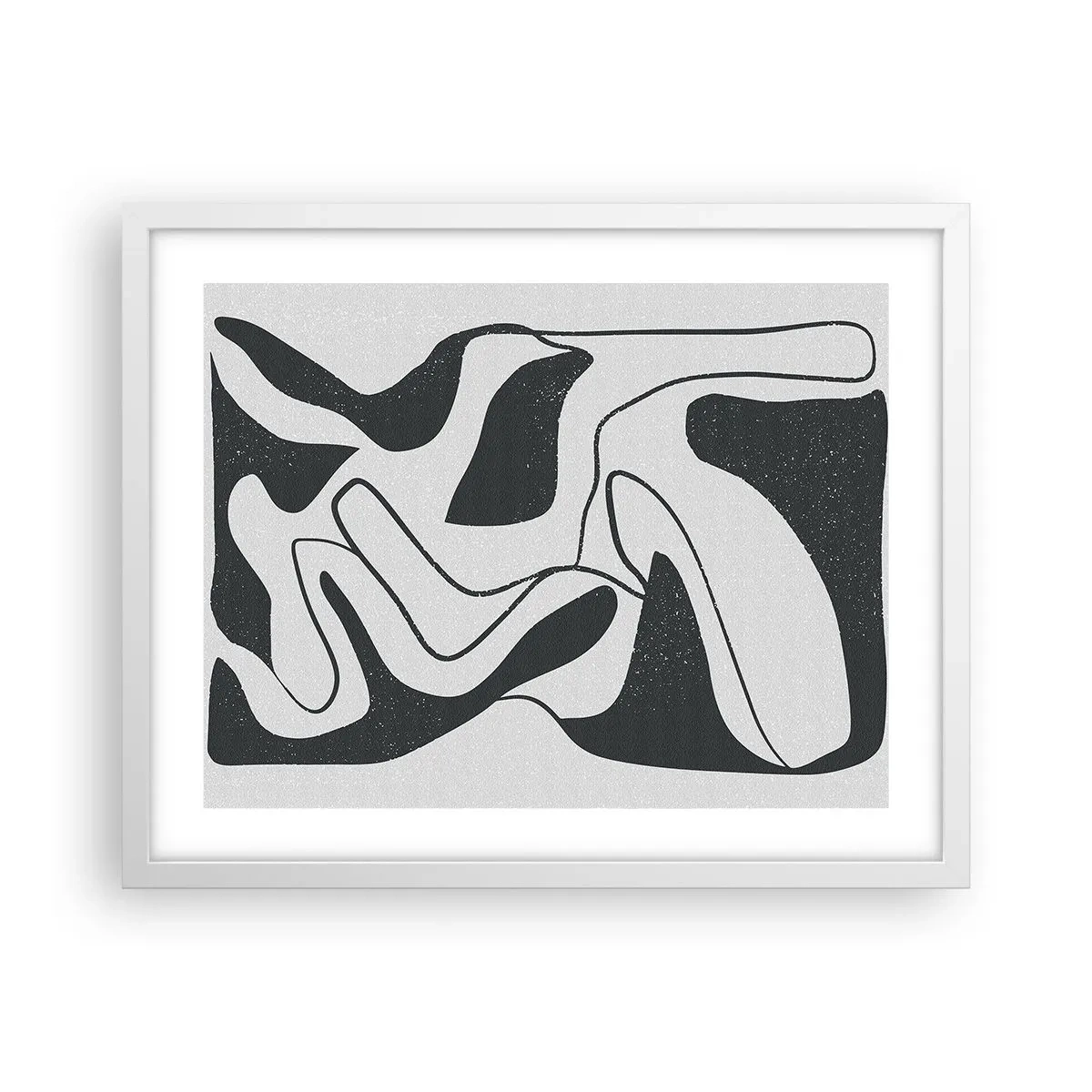 Póster en marco blanco - Juego abstracto en un laberinto - 50x40 cm