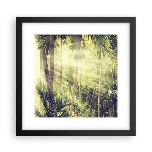 Póster en marco negro - En el cálido verde - 30x30 cm
