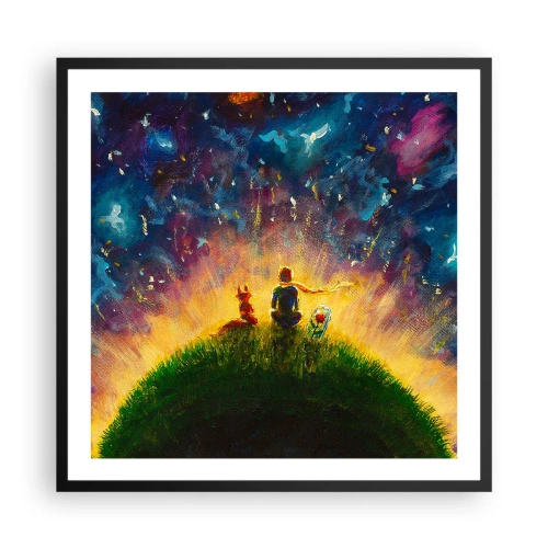 Póster en marco negro - Amor y amistad - lo único entero - 60x60 cm