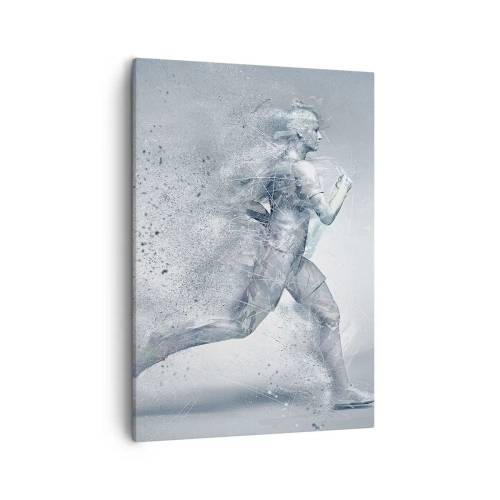 Cuadro sobre lienzo - Impresión de Imagen - Una figura dinámica corriendo en un estilo abstracto. - 50x70cm - Energía cristalina - Decoración de pared moderna para salón y dormitorio ARTTOR