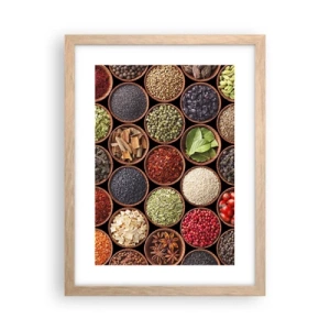 Póster en marco roble claro - Todos los sabores del mundo - 30x40 cm