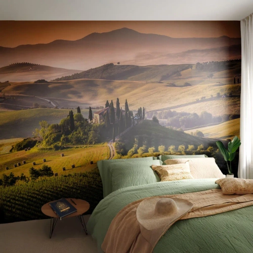 Fotomural Autadhesivo Deluxe Sticker - Paisaje toscano - Paisaje, toscana, Viñedos - 400x280 cm