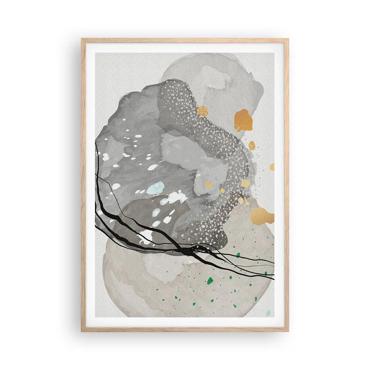 Póster en marco roble claro - Composición orgánica - 70x100 cm