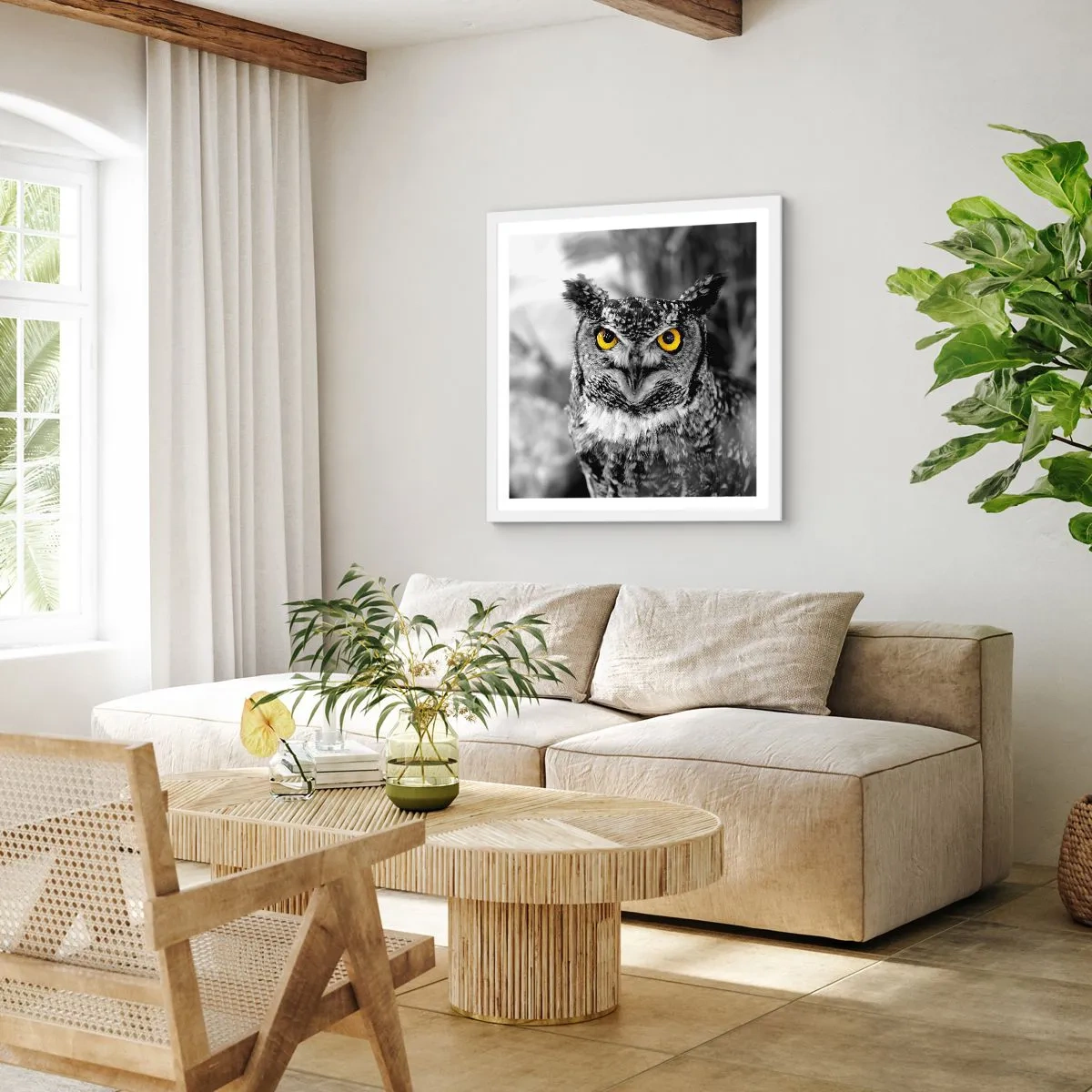 Póster en marco blanco - Nada se puede ocultar - 60x60 cm