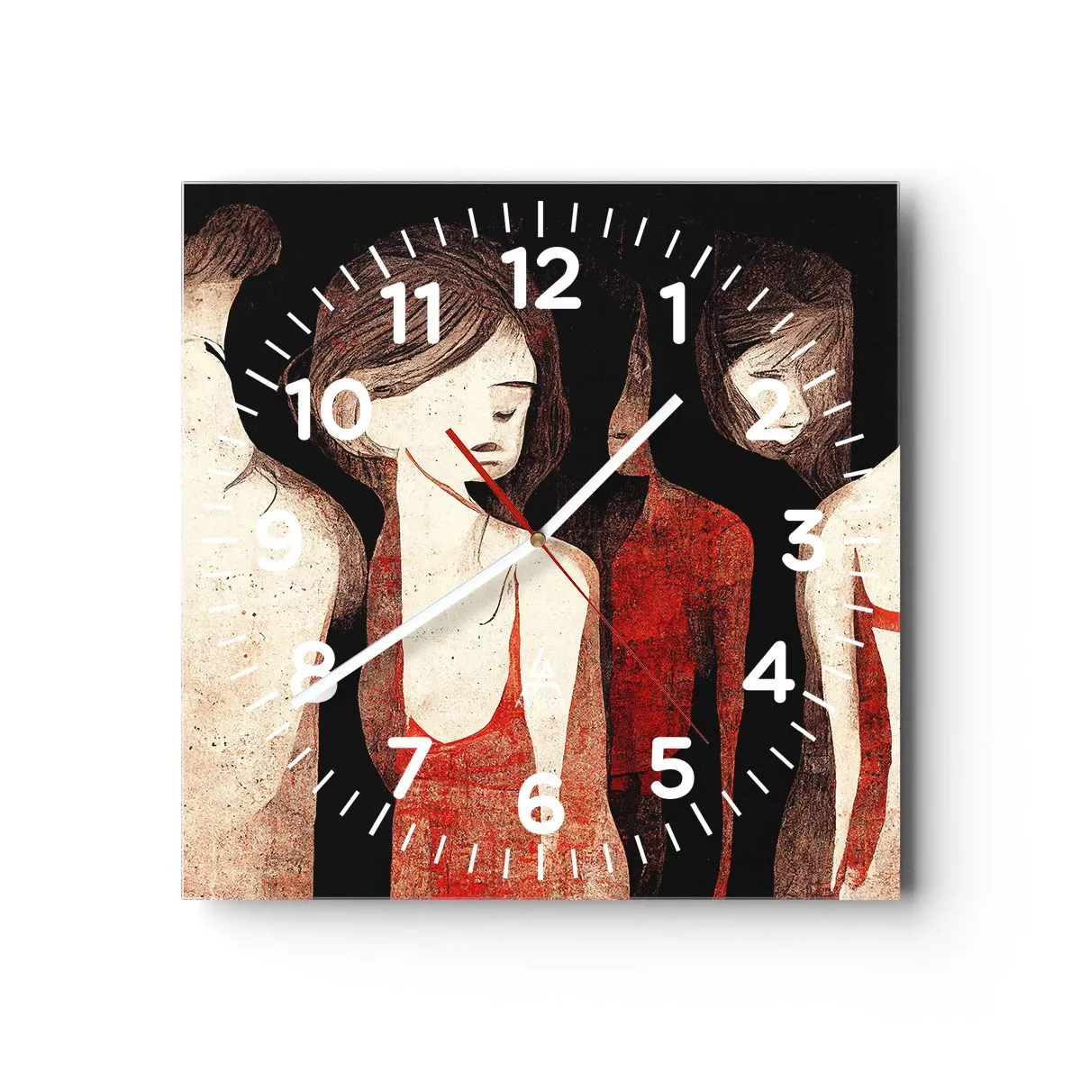 Reloj de pared - Reloj de vidrio - Madonnas de la oscuridad - 40x40 cm