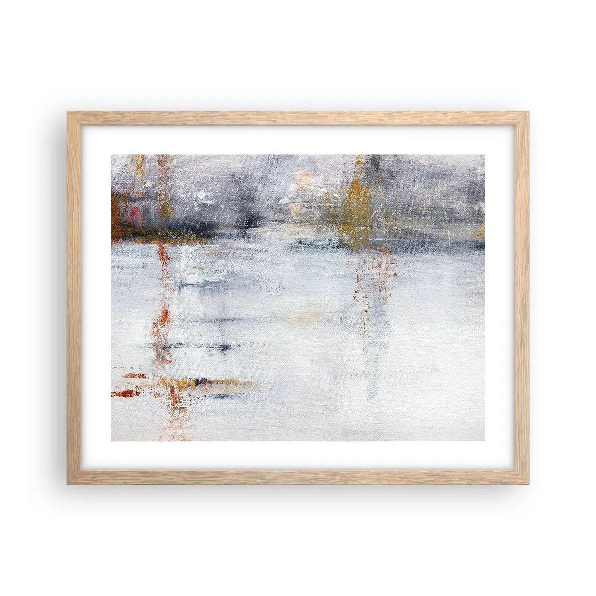 Póster en marco roble claro - Tras una cortina de aire - 50x40 cm