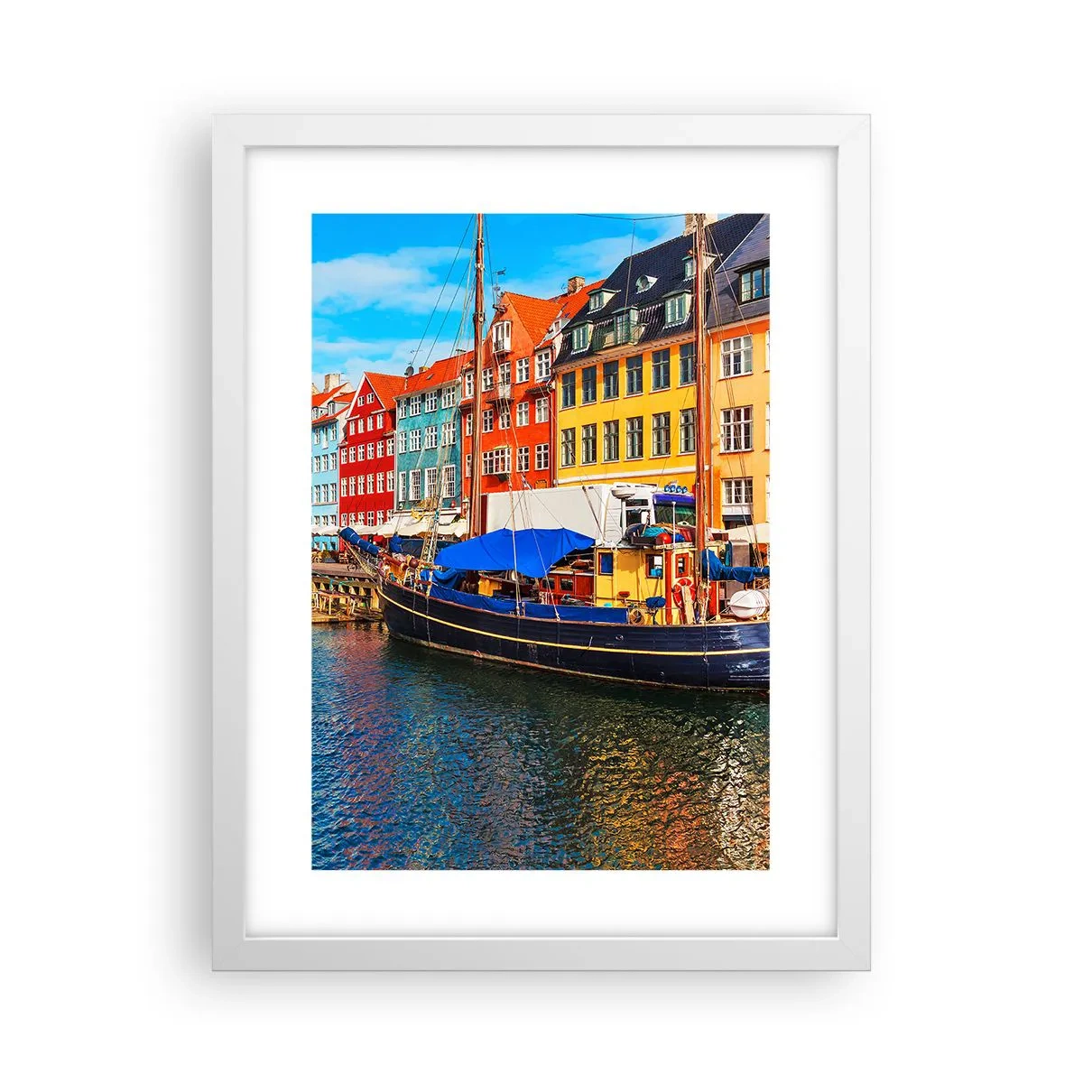 Póster en marco blanco - Muelle alegre - 30x40 cm
