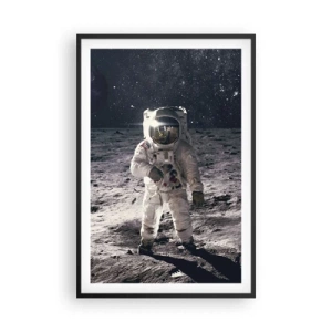 Póster en marco negro - Saludos desde la Luna - 61x91 cm