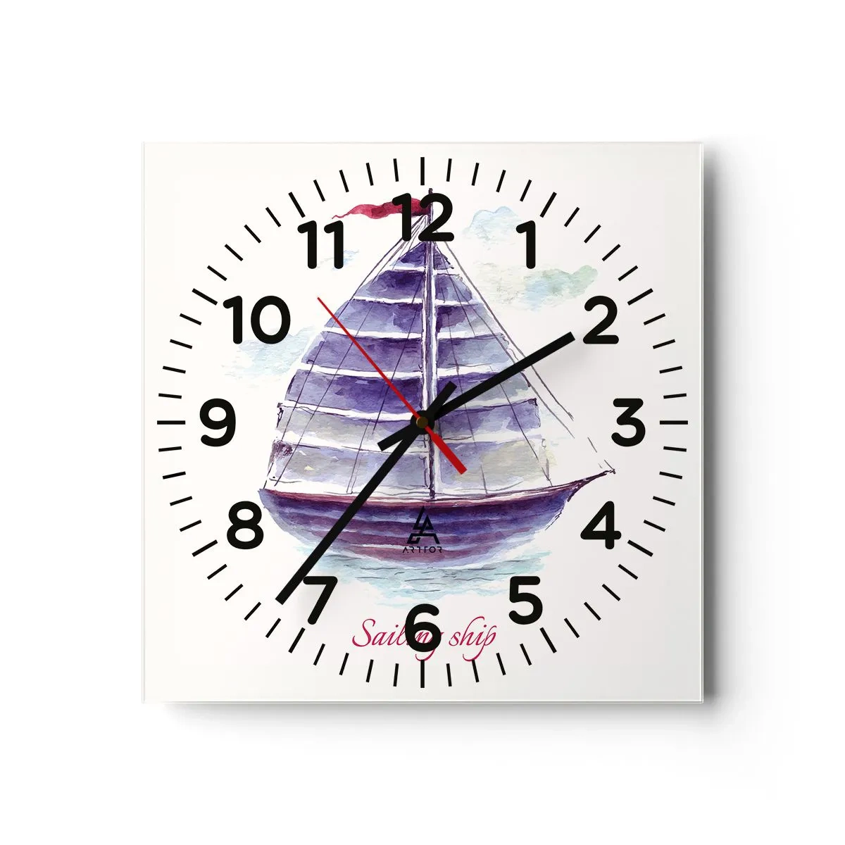 Reloj de pared - Reloj de vidrio - Velas izadas y aguas tranquilas - 30x30 cm