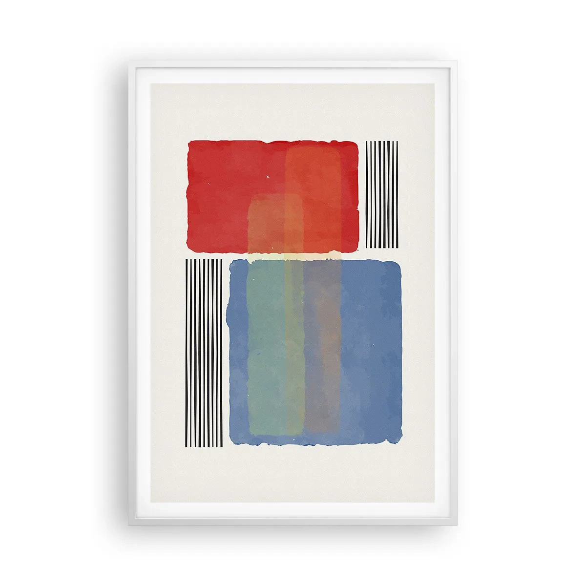 Póster en marco blanco - Espíritu y alma de la geometría - 70x100 cm