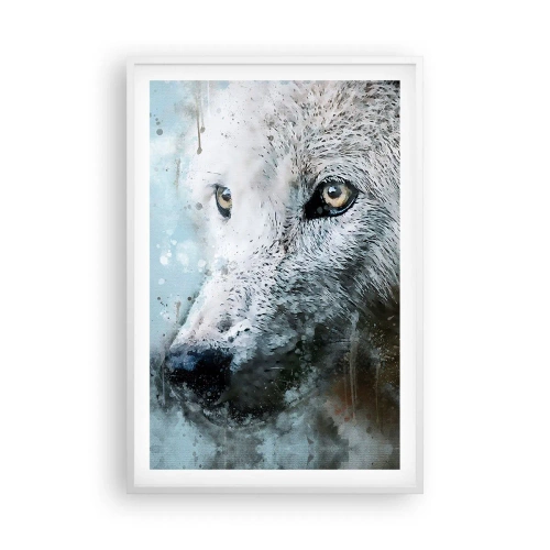 Póster en marco blanco - Conoce el alma del lobo - 61x91 cm