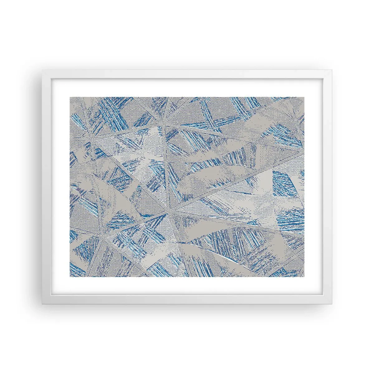 Póster en marco blanco - En un laberinto gris azulado - 50x40 cm