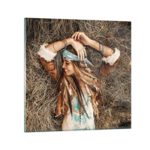 Cuadro sobre vidrio - Impresiones sobre Vidrio - El verano del amor - 50x50 cm