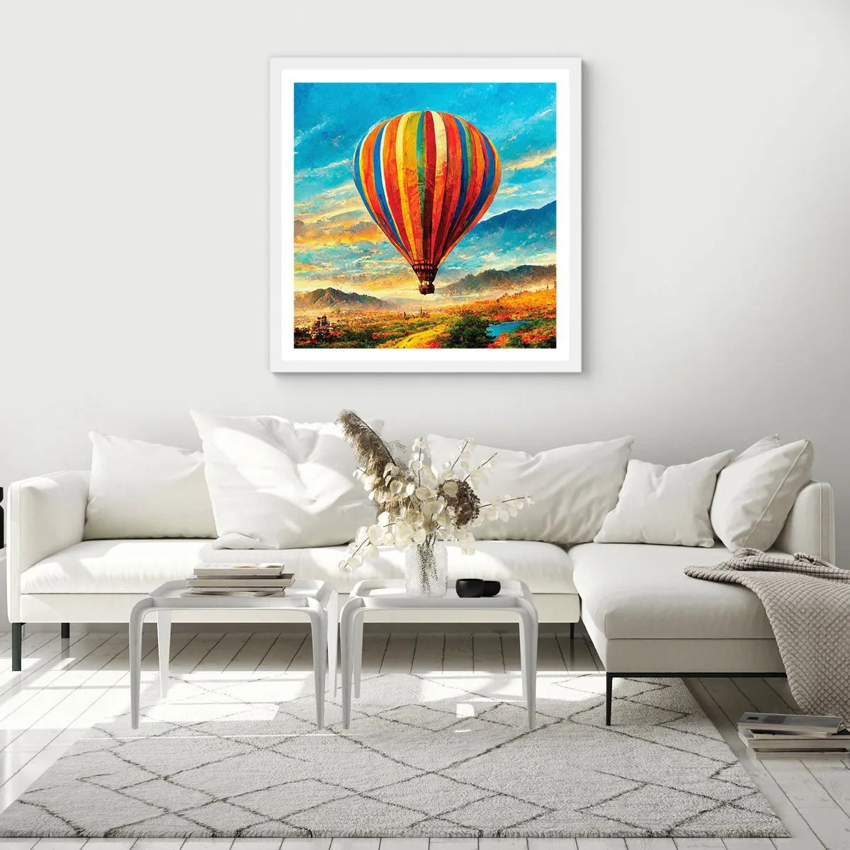 Póster en marco blanco - En silencio se ve el horizonte - 60x60 cm