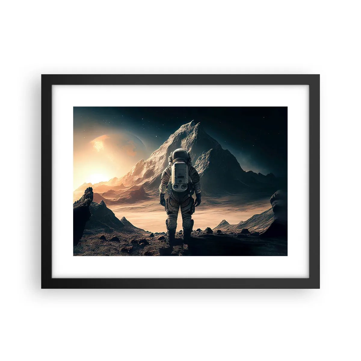 Póster en marco negro - Un nuevo reto - 40x30 cm