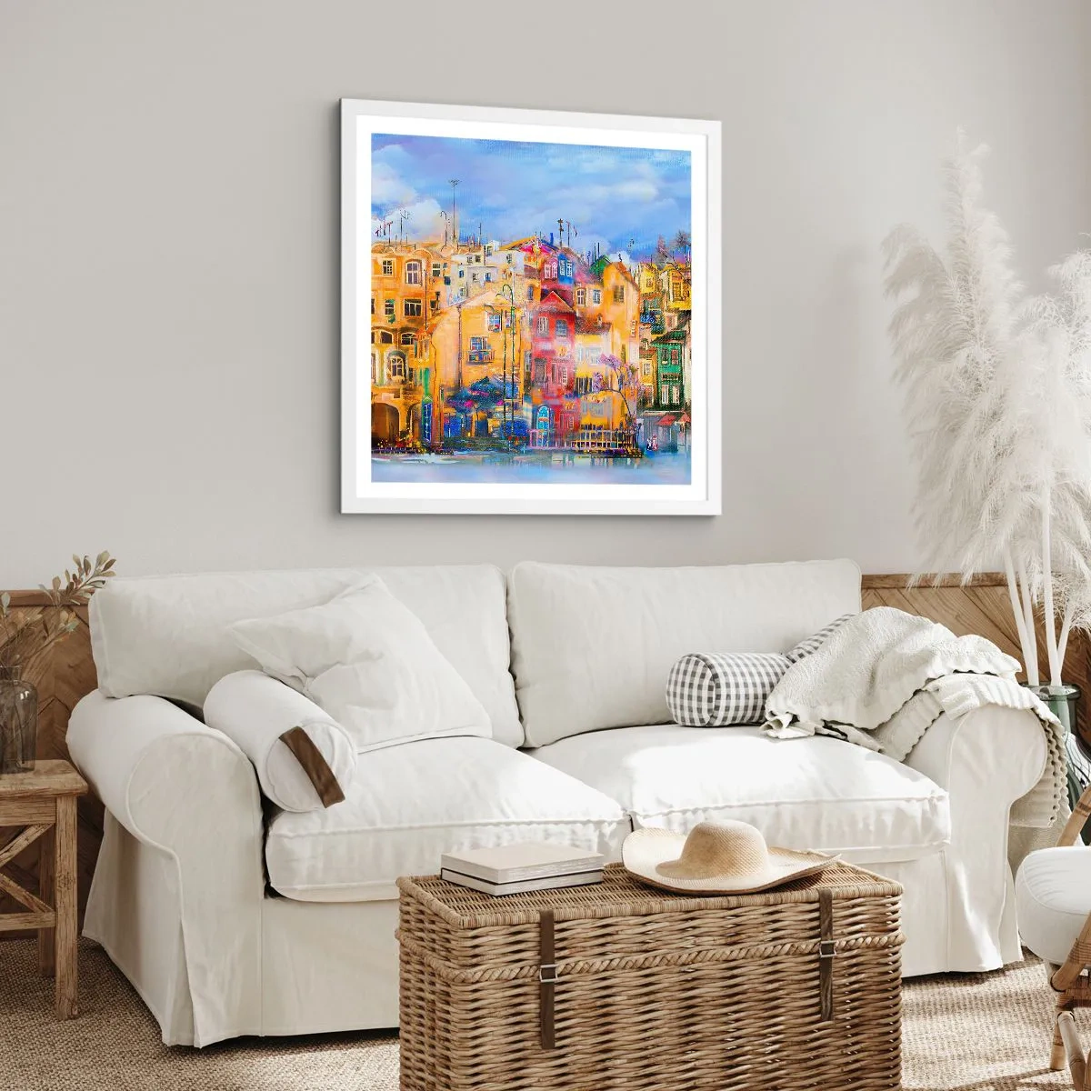 Póster en marco blanco - Estamos juntos - 60x60 cm