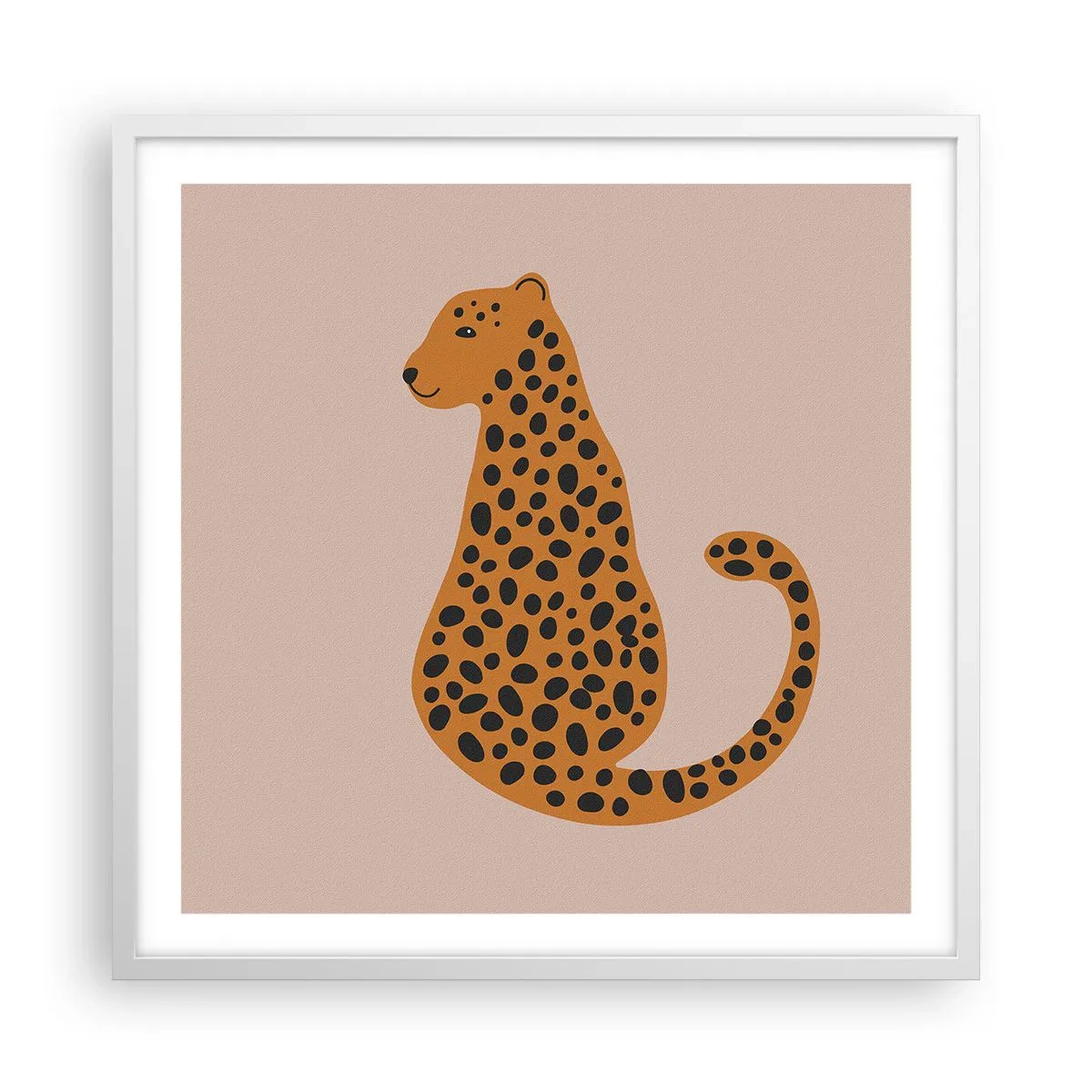 Póster en marco blanco - El estampado de leopardo está de moda - 60x60 cm