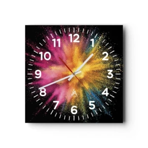 Reloj de pared - Reloj de vidrio - El nacimiento de los colores - 30x30 cm