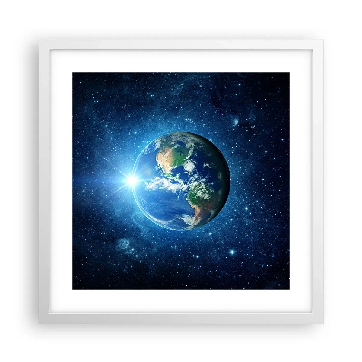 Póster en marco blanco - Estamos en el cielo - 40x40 cm