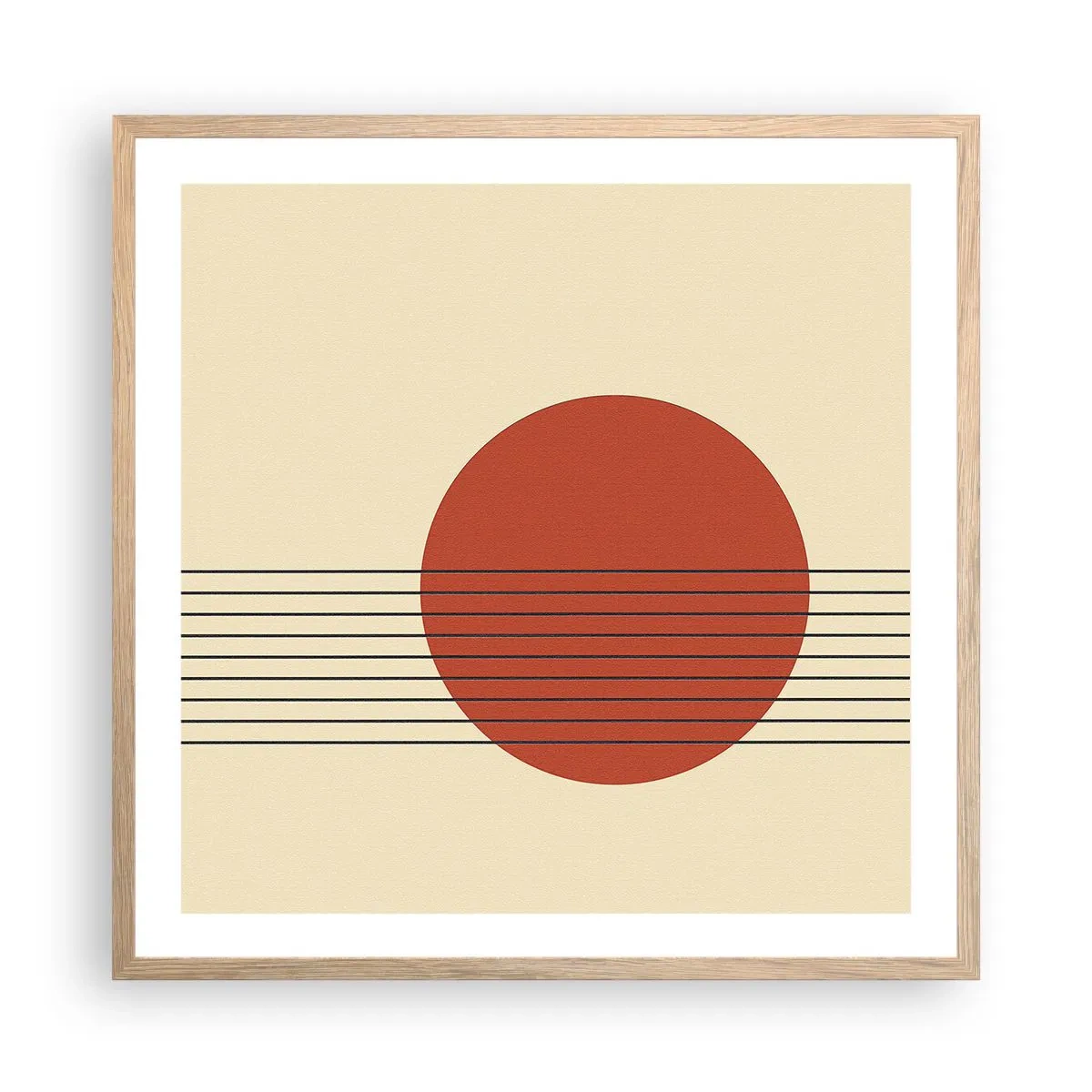 Póster en marco roble claro - Cruzando el círculo - 60x60 cm