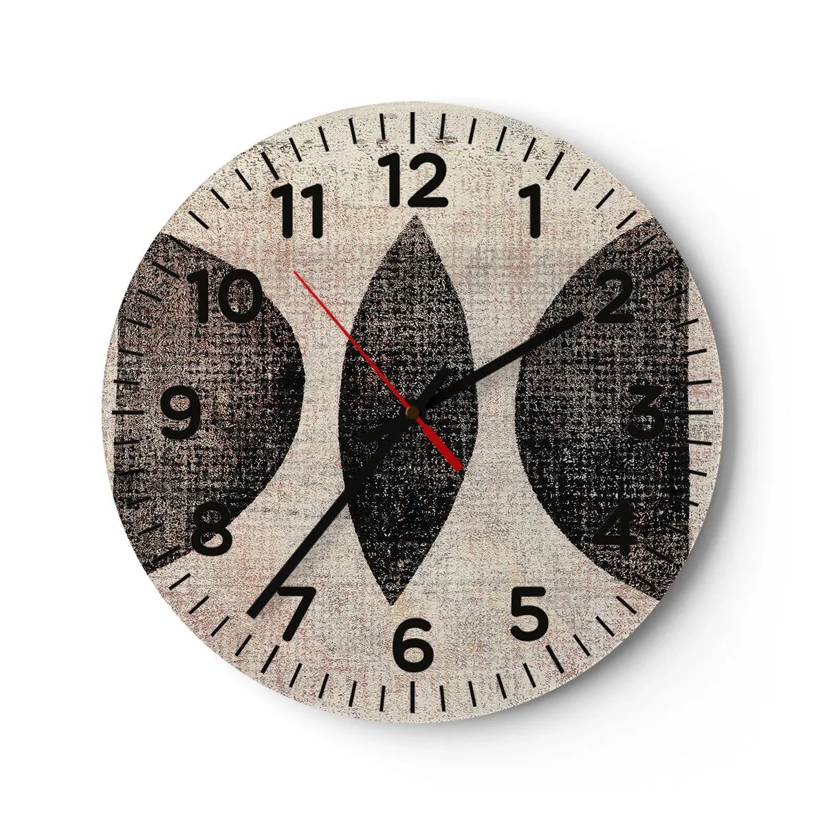 Reloj de pared - Reloj de vidrio - Abstracción étnica - 30x30 cm