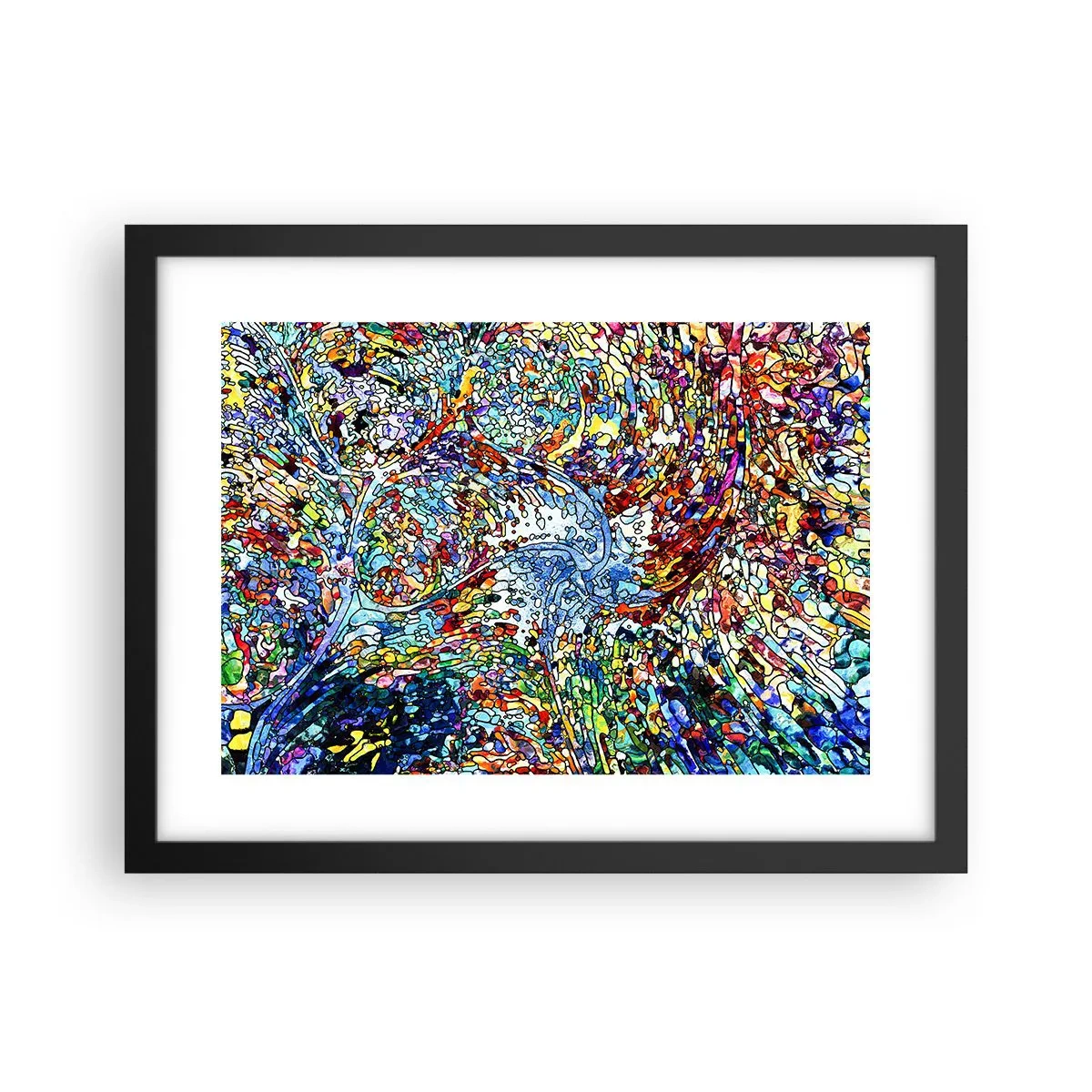 Póster en marco negro - Vidriera - 40x30 cm