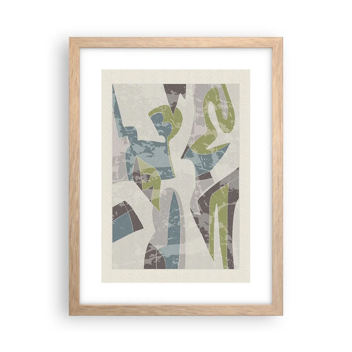 Póster en marco roble claro - Composición tras vidriera - 30x40 cm