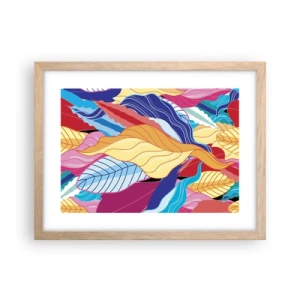 Póster en marco roble claro - Desorden colorido - 40x30 cm