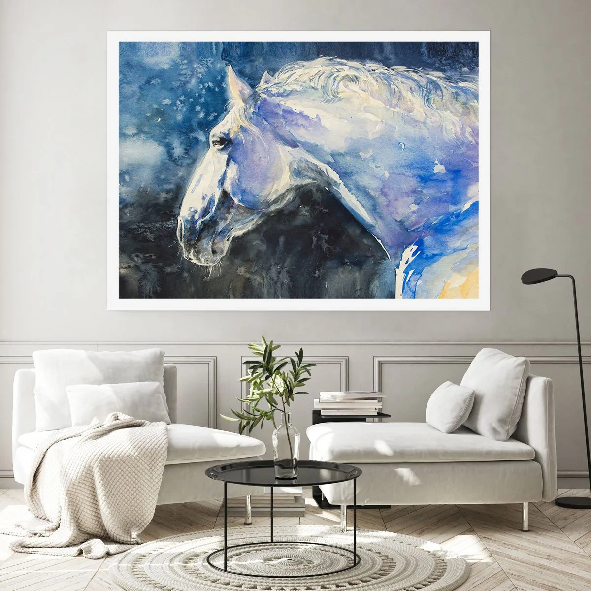 Póster - Retrato en un resplandor azul - 70x50 cm